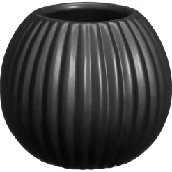Bloempot Ribbel Zwart