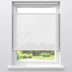 Dubbel Plissé Jikke Wit Lichtdoorlatend