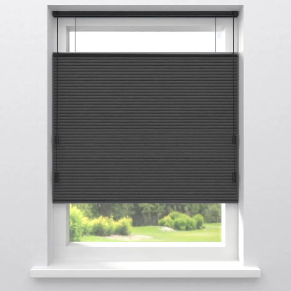 Fenstr Dubbel Plissé Aniek Antraciet Verduisterend