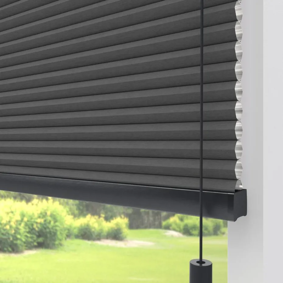 Fenstr Dubbel Plissé Aniek Antraciet Verduisterend