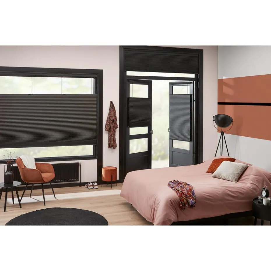 Fenstr Dubbel Plissé 45mm Lot Espresso Verduisterend