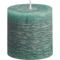 Kaars Rustiek Donkergroen 7x7 Cm