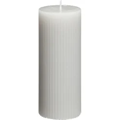 Kaars Rustiek Ribbel Grijs 15 Cm