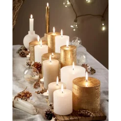 Kaars Rustiek Wit 7x17 Cm