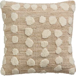 Kussen Chenille Dot Naturel 45x45 Cm
