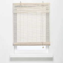 Rolgordijn Bamboe Wit 100x220 Cm