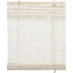 Rolgordijn Bamboe Wit 100x220 Cm