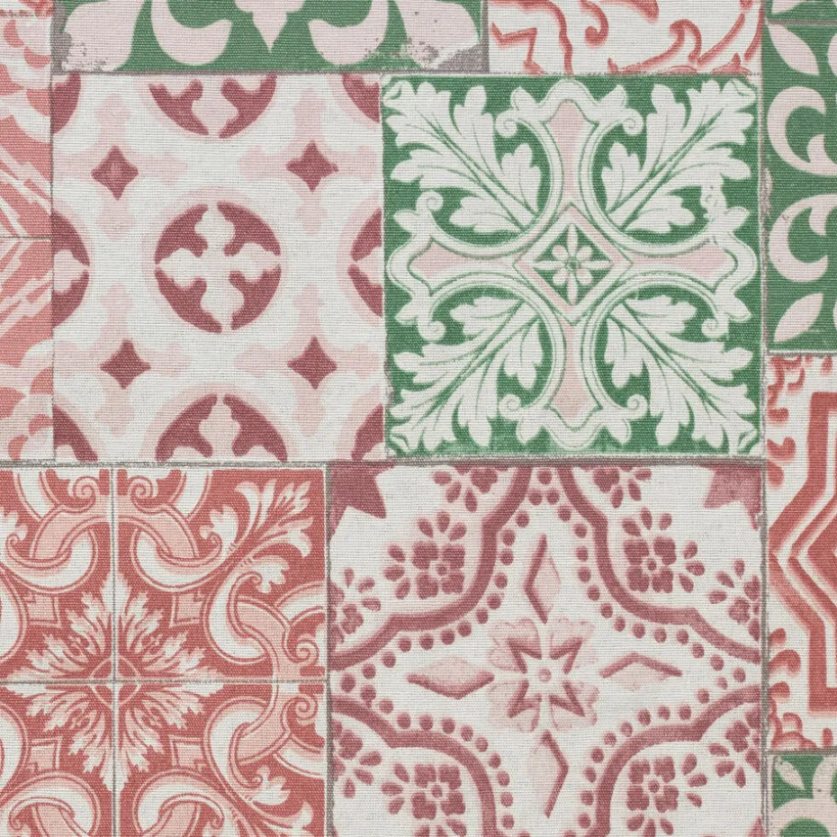 Stof Portia Groen/Rood